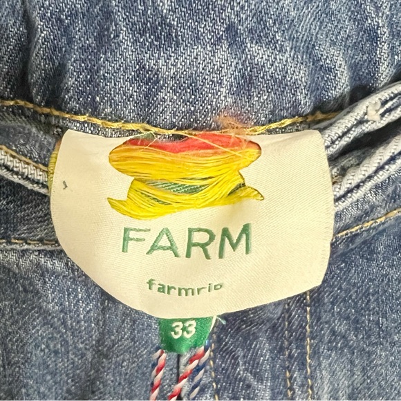 NWT Farm Rio Denim Metal Details Embroidered High Waist Pants - Picture 10 of 11